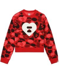 A Bathing Ape - Heart-Print Sweater - Lyst