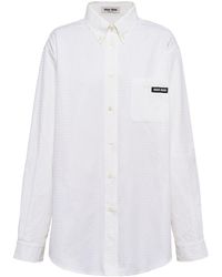 Miu Miu - Logo-print Cotton Shirt - Lyst