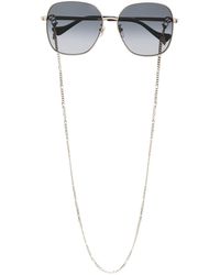 Gucci Chain Link Aviator Sunglasses with Crystals in Brown | Lyst