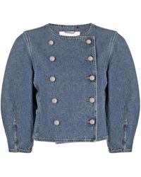 Chloé - Double-breasted Denim Jacket - Lyst