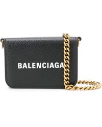 Balenciaga Mini Portemonnaie mit Logo-Print - Schwarz