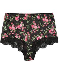 Dolce & Gabbana - Culotte À Fleurs Et À Dentelle - Lyst