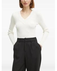 Guess - Ribbed-Knit V-Neck Sweater - Lyst