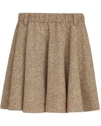 Brunello Cucinelli - Virgin Wool Donegal Mini Circle Skirt With Monili - Lyst