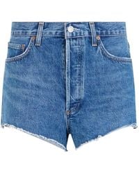 Agolde - Ridley Frayed-Edge Denim Shorts - Lyst