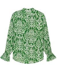 Maliparmi - Dreamscape Ikat-Print Ruffled Shirt - Lyst