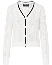 Iceberg - Logo-Pointelle V-Neck Cardigan - Lyst