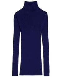 Jil Sander - Pull Côtelé À Col Montant - Lyst