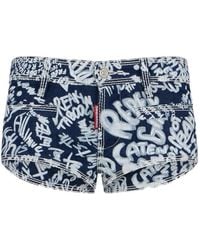 DSquared² - Rebel Hibiscus Graphic Flower Shorts - Lyst