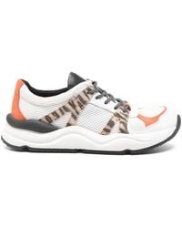 Geox - Animal-Print Panel Sneakers - Lyst