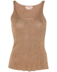 Twinset - Geribbelde Top - Lyst