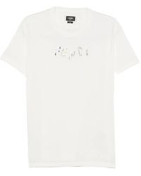 Fendi - Embroidered-Logo T-Shirt - Lyst
