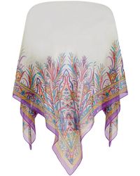 Etro - Paisley-Print Boat-Neck Poncho - Lyst