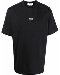 MSGM - Cotton T-Shirt With Front Printed Logo - Lyst