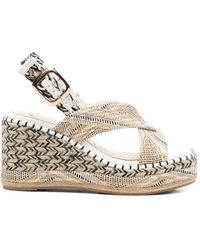 CafeNoir - Woven Crossover Espadrilles - Lyst