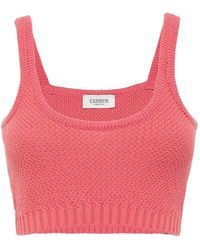 Laneus - Knitted Cropped Top - Lyst