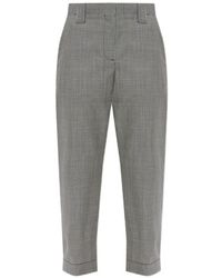 Versace - Gingham-Check Cropped Trousers - Lyst