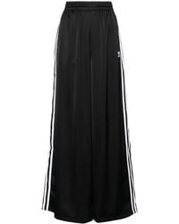 adidas - Wide-Leg Satin Track Trousers - Lyst