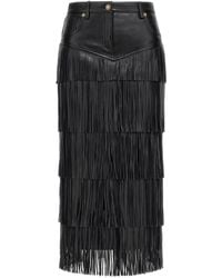 Roberto Cavalli - Fringed Midi Skirt - Lyst