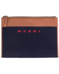 Marni - Clutch Mit Logo-Print - Lyst