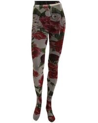 Dolce & Gabbana - Floral-Print Sheer Tights - Lyst