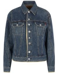 Undercover - Contrast-Trim Distressed Denim Jacket - Lyst