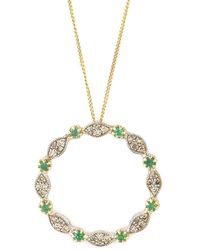 Pascale Monvoisin - 9kt Yellow Gold Ava No 2 Emerald And Diamond Necklace - Lyst