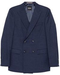 BOSS - Wool Double-Breasted Suit - Lyst