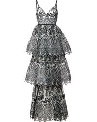 Marchesa notte Sleeveless Eyelet Organza Gown - White