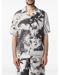 MSGM - Graphic-Print Short-Sleeve Shirt - Lyst