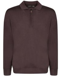 Canali - Half-Zip Polo-Collar Sweater - Lyst
