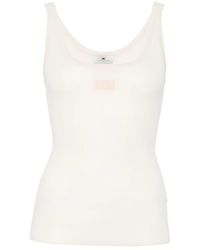 Elisabetta Franchi - Ribbed-Knit Logo-Patch Vest - Lyst