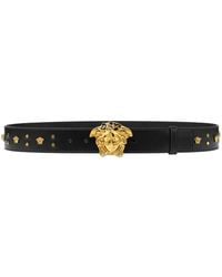 Versace - La Medusa Studded Leather Belt - Lyst