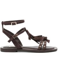 Marc Ellis - Fringed Stud-Embellished Flat Sandals - Lyst