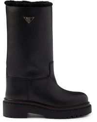 Prada - Stivali Con Shearling - Lyst
