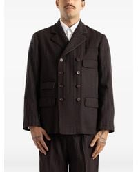 TAIGA TAKAHASHI - Pinstripe Double-Breasted Jacket - Lyst