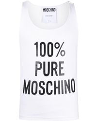 Moschino - Slogan-print Ribbed Tank Top - Lyst