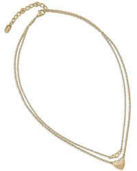 KARL LAGERFELD - Crystal-Embellished Heart-Pendant Necklace - Lyst