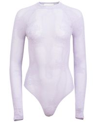 Fleur du Mal - Pointelle-Knit Lace Bodysuit - Lyst