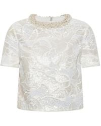 Self-Portrait - Haut En Dentelle À Sequins - Lyst