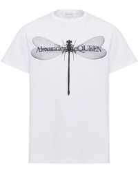 Alexander McQueen - T-shirt en coton Dragonfly à logo imprimé - Lyst