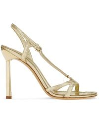 Ferragamo - Sandales Gancini 105 Mm En Cuir Métallisé - Lyst