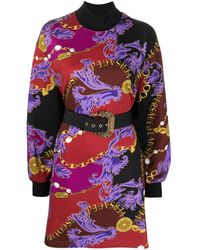 Versace - Robe courte à imprimé Chain Couture - Lyst