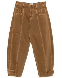 Isabel Marant - Leja Tapered Jeans With Exposed Stitching - Lyst