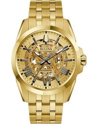 Bulova - Sutton 43Mm Skeleton Watch - Lyst