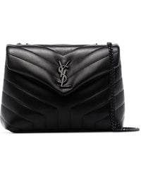 Saint Laurent - Loulou Kleine Schultertasche Aus Gestepptem Leder - Lyst