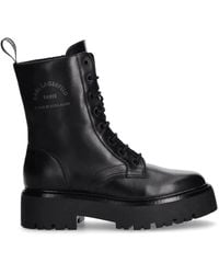 KARL LAGERFELD - Logo-Print Combat Boots - Lyst