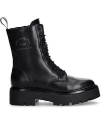 Karl Lagerfeld - Logo-Print Combat Boots - Lyst
