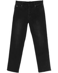 Emporio Armani - Logo-Plaque Straight Jeans - Lyst