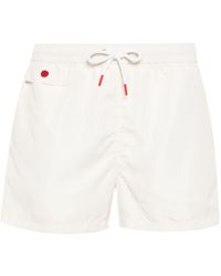 Kiton - Logo-embroidered Swim Shorts - Lyst
